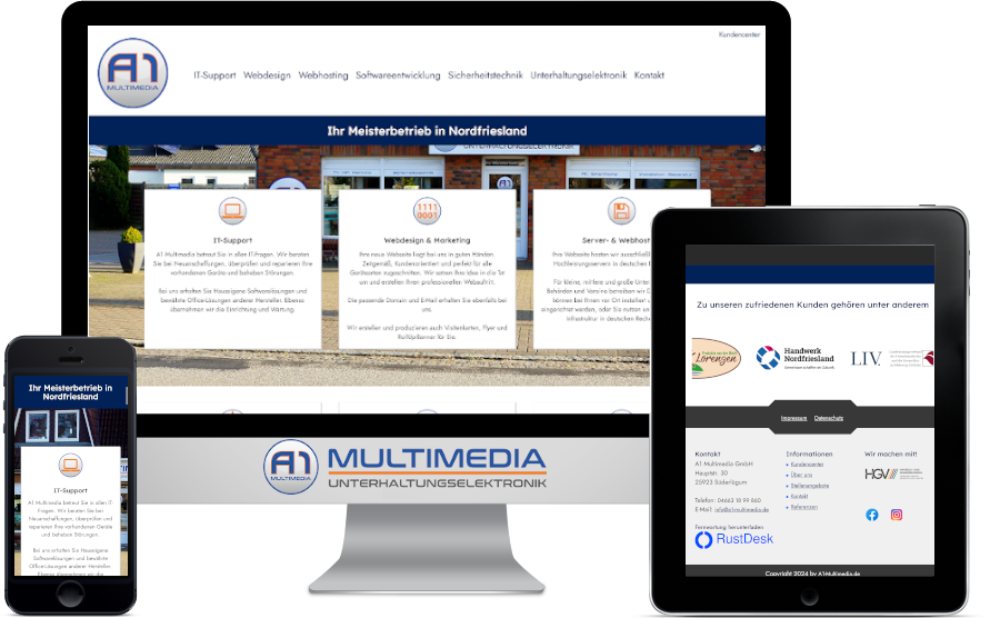 Responsive Webdesign aus Ladelund in Nordfriesland von A1-Multimedia.de