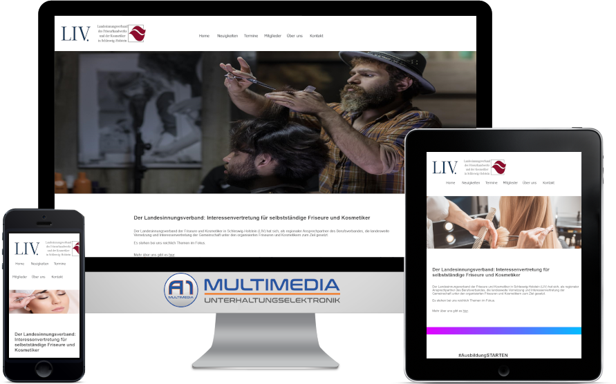 Für den Landesverband der Friseure und Kosmetiker LIV in Schleswig-Holstein hat NF-Server.de eine ansprechende morderne responsive Webseite erstellt.